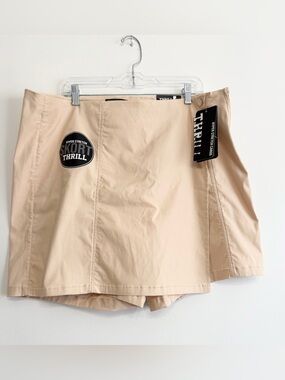 Thrill Hyper Stretch Cargo Skort 3X Beige NWT